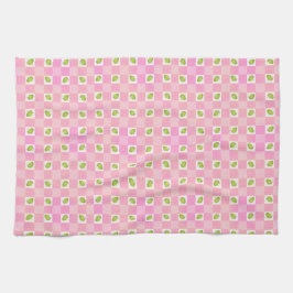 Olive Me Loves Olive You Retro Pink Olive Pattern  キッチンタオル