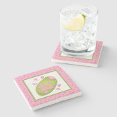 Olive Me Loves Olive You Retro Pink Olive Pattern ストーンコースター (横)