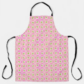 Olive Me Loves Olive You Retro Pink Pattern Apron エプロン (正面)