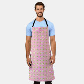 Olive Me Loves Olive You Retro Pink Pattern Apron エプロン (着用した状態)