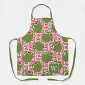 Olive Mediterranean Greek Key  エプロン (正面)