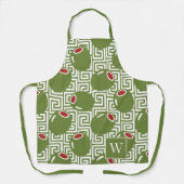 Olive Mediterranean Greek Key  エプロン (正面)