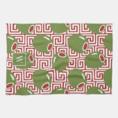 Olive Mediterranean Greek Key  キッチンタオル (横)