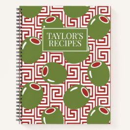 Olive Mediterranean Greek Key Recipe  ノートブック