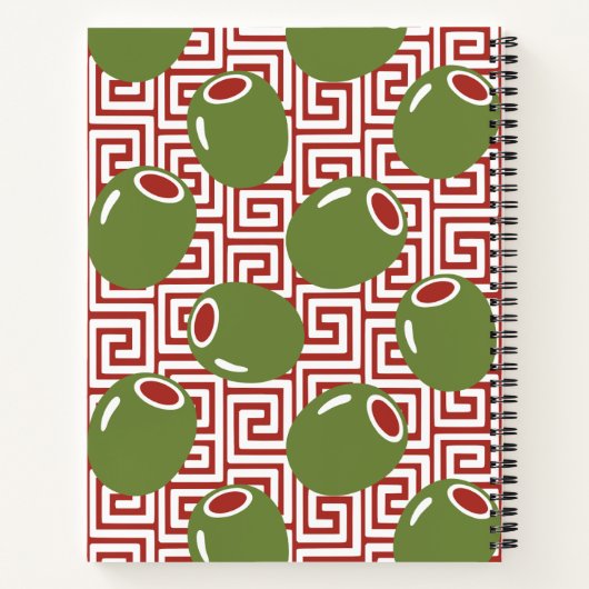 Olive Mediterranean Greek Key Recipe ノートブック (裏面)