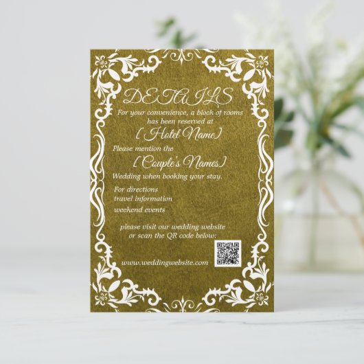 Olive Minimal Elegant Wedding Enclosure Card エンクロージャーカード (スタンド正面)