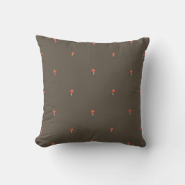 Olive Minimal Mushroom Woodland Accent Pillow クッション