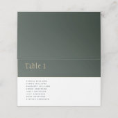 Olive Moss Green金ゴールド結婚のテーブル番号名 プレイスカード (外部開封)