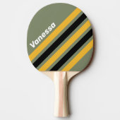 Olive Nightlight Angled Striping with Name 卓球ラケット (裏面)