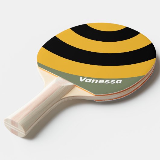 Olive Nightlight Circle Stripe with Name 卓球ラケット (正面アングル)