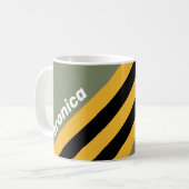 Olive Nightlight Stripes with Name コーヒーマグカップ (正面左)