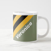 Olive Nightlight Stripes with Name ジャンボコーヒーマグカップ (右)