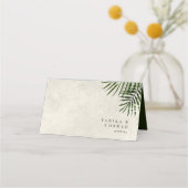 Olive Oasis Palm Leaves on Stone ID1324 プレイスカード (裏面)
