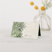 Olive Oasis Palm Leaves on Stone ID1324 プレイスカード (正面)