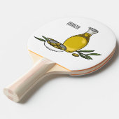 Olive oil cartoon illustration  卓球ラケット (正面アングル)