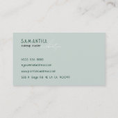 Olive Pastel Aesthetic Typography Makeup Artist 名刺 (裏面)