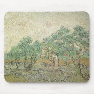 Olive Picking by Vincent vanゴッホ, ヴィンテージアート マウスパッド