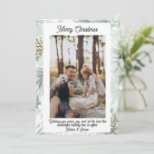 Olive Plaid Portrait Photo Christmas Holiday Card シーズンカード (スタンド正面)