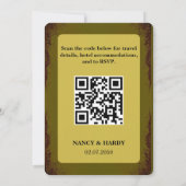 Olive Rust Earthy Wedding Invitation 招待状 (裏面)