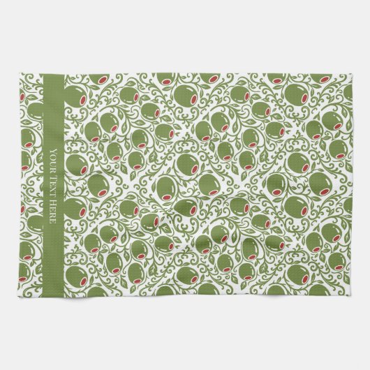 Olive Rustic Farmhouse French Country キッチンタオル (横)