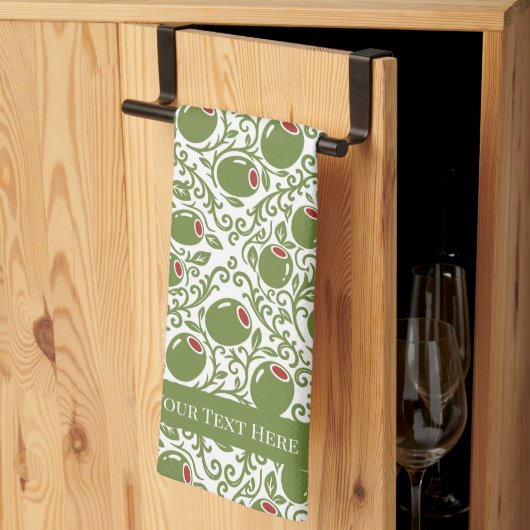 Olive Rustic Farmhouse French Country キッチンタオル (三つ折り)