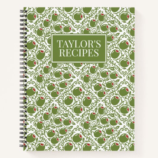 Olive Rustic Farmhouse French Country Recipe ノートブック (正面)