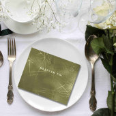 Olive Sage Greenきらめくライン背景メール オールインワン招待状