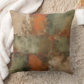 Olive Sage Orange Rust Beige Abstract クッション (ブランケット)