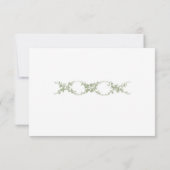Olive Sage Toile de Jouy Cherub Wedding RSVP Card (裏面)