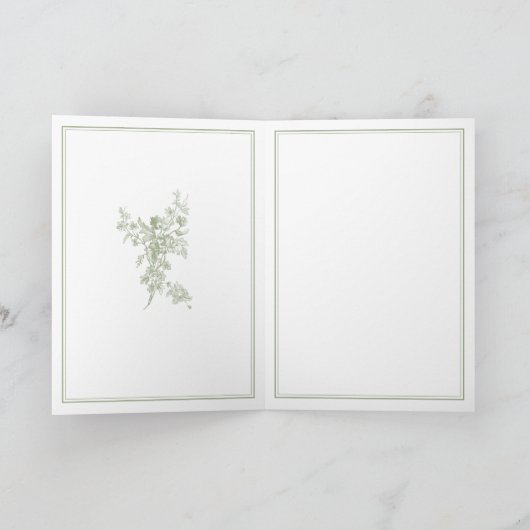 Olive Sage Toile de Jouy Paris Wedding Invitation 招待状 (内部)