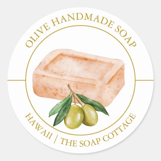 Olive Soap label ラウンドシール (正面)