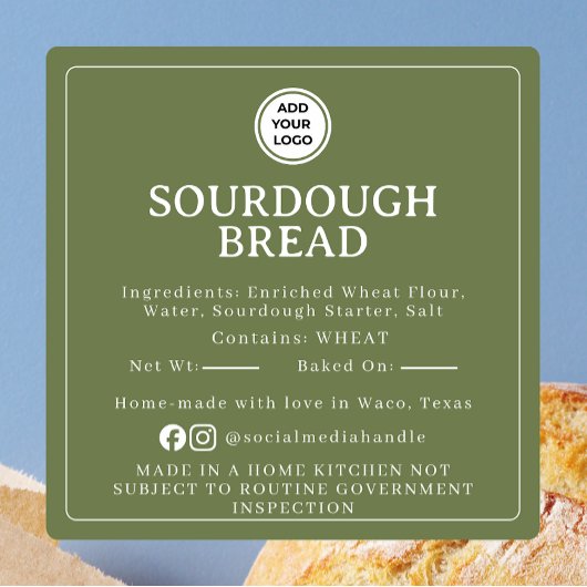 Olive Sourdough Ingredient Cottage Law Sticker スクエアシール