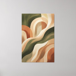 Olive Terracotta Abstract Gallery Art Canvas Print キャンバスプリント
