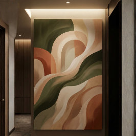 Olive Terracotta Abstract Gallery Art Canvas Print キャンバスプリント