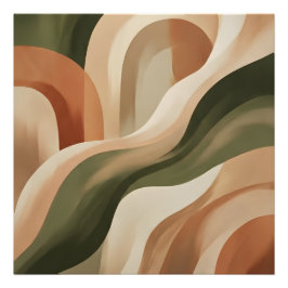 Olive Terracotta Abstract Gallery Art Photo Print フォトプリント
