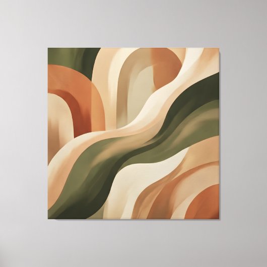 Olive Terracotta Abstract Gallery Canvas Print キャンバスプリント (正面)
