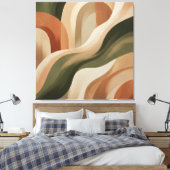 Olive Terracotta Abstract Gallery Canvas Print キャンバスプリント (インサイチュ (寝室))