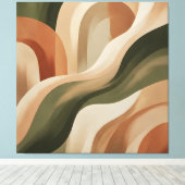 Olive Terracotta Abstract Gallery Canvas Print キャンバスプリント (インサイチュ (ウッドフロア))