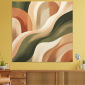 Olive Terracotta Abstract Gallery Canvas Print キャンバスプリント (インサイチュ (リビング))