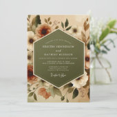 Olive Terracotta Autumnal Wedding 招待状 (スタンド正面)