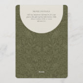 Olive Traditional Floral Arts and Crafts Shower 招待状 (裏面)