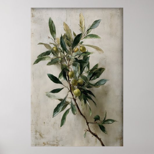 Olive Tree Branch Print, Spring Landscape Digital ポスター (正面)