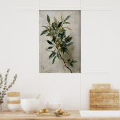 Olive Tree Branch Print, Spring Landscape Digital ポスター (キッチン)