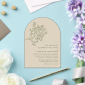 Olive Tree Branch, Rustic & Minimalistic Wedding アクリル招待状 (インサイチュ (ウェディング))