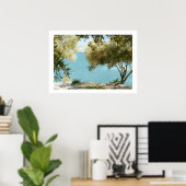 Olive trees and Ionian sea, Kassiopi, Corfu island ポスター (ホームオフィス)
