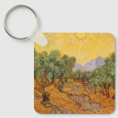 Olive Trees, Yellow Sky and Sun, Vincent van Gogh キーホルダー (正面)