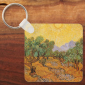 Olive Trees, Yellow Sky and Sun, Vincent van Gogh キーホルダー (正面)