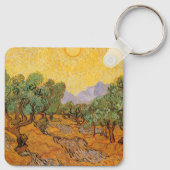 Olive Trees, Yellow Sky and Sun, Vincent van Gogh キーホルダー (裏面)