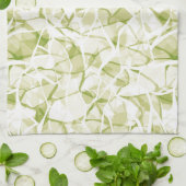olive-white abstract fashionable modern pattern キッチンタオル (折り畳み)