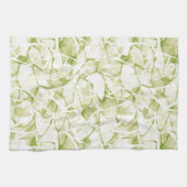 olive-white abstract fashionable modern pattern キッチンタオル (横)